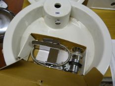 Circular Sit on Counter Wash Hand Basin Complete with Mono Block Tap