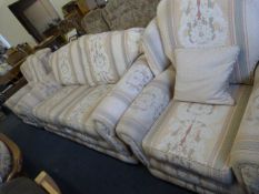 Cream Floral 3 Piece Suite