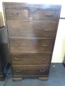 Oak Chest of 5 Drawers