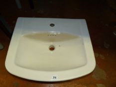 White Semi Recessed Vanity Unit Wash Hand Basin with Single Tap Hole