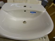 Roca White Ceramic Wash Hand Basin with Single Tap Hole