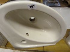 Lecico Corner Single Tap Hole White Ceramic Wash Hand Basin