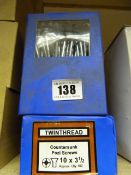 *2 Boxes Containing 100 Twin Thread CSK 10 x 3 1/2 Wood Screws