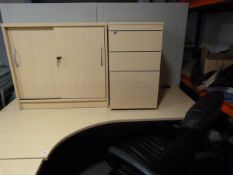 *Light Ash Office Suite Comprising of 'L' Shaped Desk with Right Hand Return - Storage Cabinet -