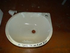 White Sit On Counter Wash Hand Basin with Single Tap Hole