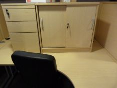 *Light Ash Office Suite Comprising of 'L' Shaped Desk with Right Hand Return - Storage Cabinet -