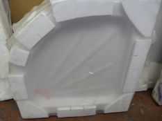 800 White Short Corner Shower Tray