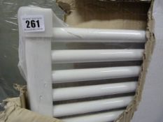 1200 x 600 Straight White Towel Rail