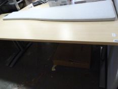 *Straight Office Desk in Light Ash & Silver Finish