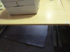 *Straight Office Desk in Light Ash & Silver Finish