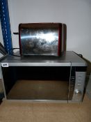 *Cooks Works Silver Microwave & Toaster