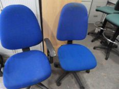 2 Typist's Swivel Chairs (Blue)