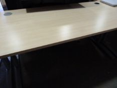 *Straight Office Desk in Light Ash & Silver Finish