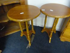 2 Pine Circular Tables
