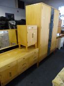 1960's Bedroom Suite Comprising of Double Wardrobe - Dressing Table & Bedside Cabinet