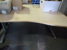 *Curved Fronted Work Station in Light Ash & Silver Finish