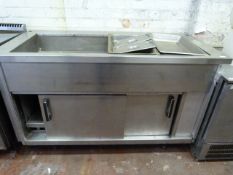 *Stainless Steel Hot Cupboard with Bain Marie Top