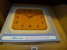 *Box containing Maxim Quartz Clocks