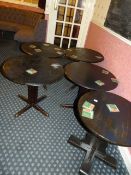 5 Wood Circular Bar Tables