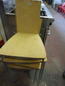 4 Beech Dining Chairs on Silver Frames