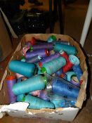Box Containing Assorted Shoulder Pads & Box of Mixed Threads