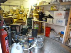 Contents of Beer Cellar which includes Assorted Take Away Packaging - Branded Beer Glasses - Fire