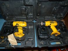 *2 Dewalt Cordless Drills in Carry Cases
