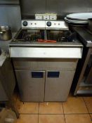 Electric 2 Compartment 2 Basket Floor Standing Fryer