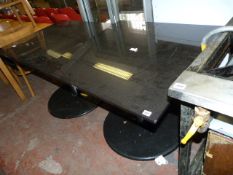 *2 Granite Topped Bistro Style Tables on Chrome Pedestals