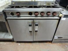 Stainless Steel 6 Burner Gas Cooker over Oven