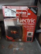 Kingfisher Homeware Electric Fireplace Heater in Cast Iron Effect