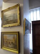2 Gilt Framed Oil Paintings Depicting Country Scenes