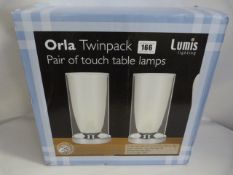 *Pair of Clear Glass Touch Lamps