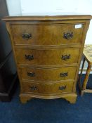 Small Walnut Chest of 4 Drawers