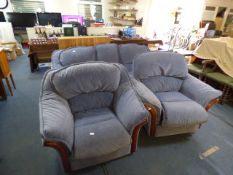 Blue Dralon 3 Piece Suite