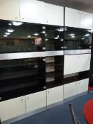 Retro Wall Unit with Smoked Glass Doors