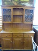 Pine Display Cabinet over Sideboard
