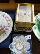 Crystal Glass Clock & Brass Mantle Clock