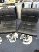 2 Black Leatherette Bar Stools