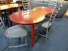 Modern Red Table & 4 Chairs