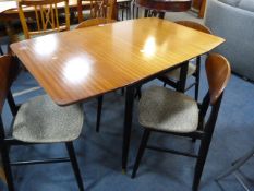 Teak Drop Leaf Table & 4 Chairs