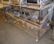 Microwave trolley with electrics