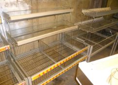 2 x dump bins wire, with overhead shelf 1.2 x 800