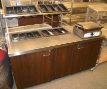 Cutlery/condiments utensil trolley, 1675mm, walnut effect doors