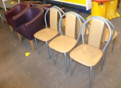 5 x Burgundy tub chairs + 6 x Beige dining chairs