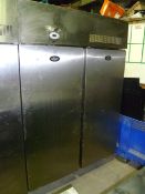 Dbl door Foster freezer, stainless steel upright