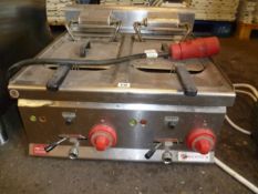 Bertos 3 phase table top double fryer electric