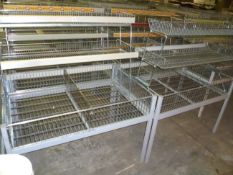 2 x dump bins wire, with overhead shelf 1.2 x 800