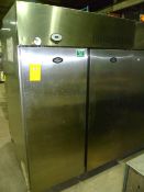 Dbl door Foster freezer, stainless steel upright