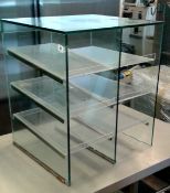 Counter top glass cake stand and acrylic  550mm x 500 x 600 high